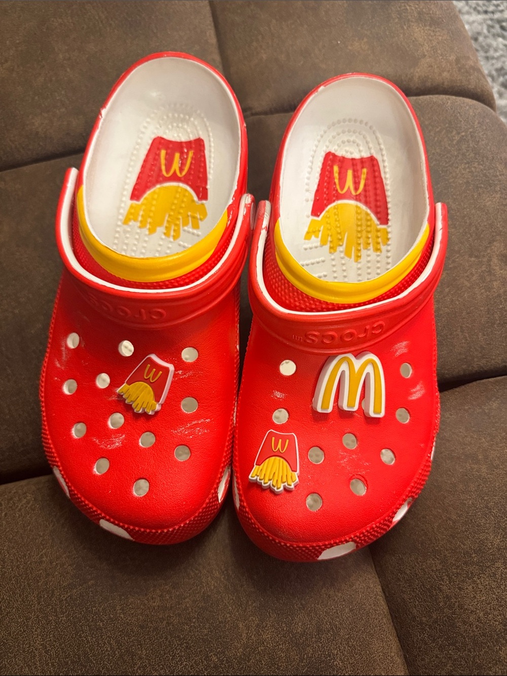 McDonald's Red and Yellow Mens Slip-On Clogs